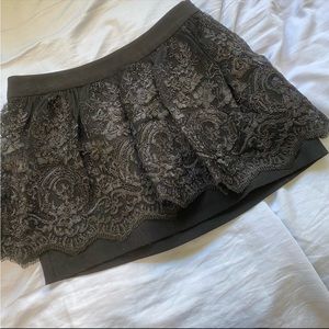 Anthropologie Kimchi Blue Black Lace Mini Skirt size 0